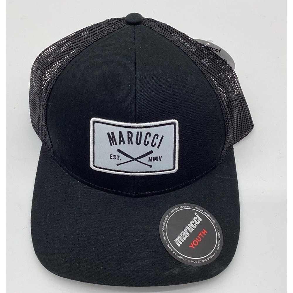 YOUTH MARUCCI SPORTS EST. MMIV BLACK TRUCKER MESH SNAPBACK CAP HAT